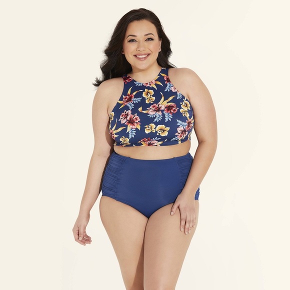 Miraclesuit Other - Beach Betty Slimming highneck crisscross swim top
